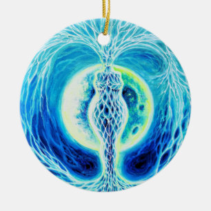 Jungsteinzeit mit dem Mond Keramik Ornament
