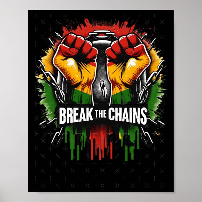 Jungsteinziger Bruch der ketten schwarzen Geschich Poster (Vorne)