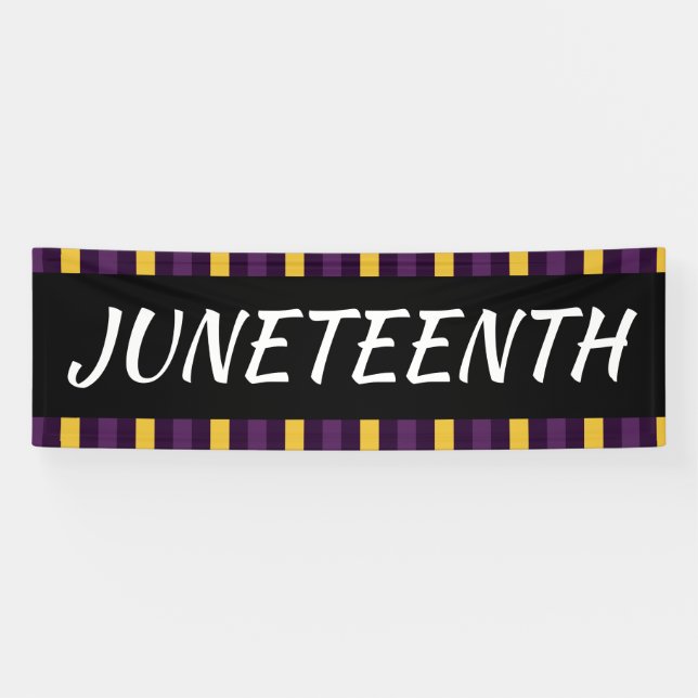 Jungsteinziger Lila-Yellow-Black-Freedom-Feier Banner (Horizontal)