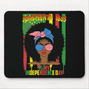 Jüngster ist mein Unabhängigkeitstag Schwarze Frau Mousepad