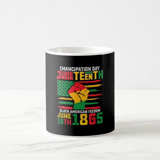 Jüngster Tag der Emanzipation Schwarze Amerikanisc Kaffeetasse (Mittel)