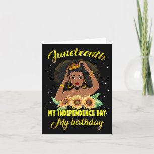 Jüngster Unabhängigkeitstag Mein Geburtstag schwar Karte