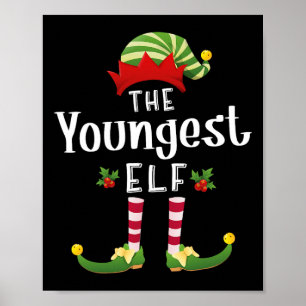 Jüngster Weihnachtself passendes Schlafanzug X-mas Poster