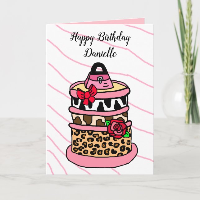 Jungtier Birthday Cake Karte (Vorderseite)