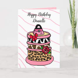 Jungtier Birthday Cake Karte