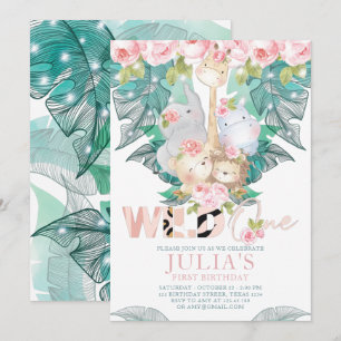 Jungtiere Erstgeburtstag Niedlich Einladung