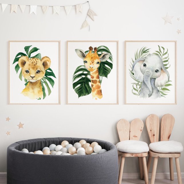 Jungtiere, Safari-Tiere, Palmen-Blätter Bilderwand Sets (Von Creator hochgeladen)