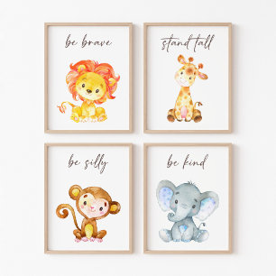 Jungtiere, Safari-Tiere, Quotes Bilderwand Sets
