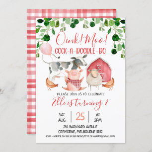 Jungtiere und Ballontiere zum Geburtstag Einladung