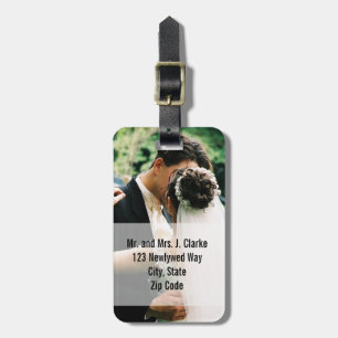 Jungvermählten, die Foto-personalisierte Gepäckanhänger