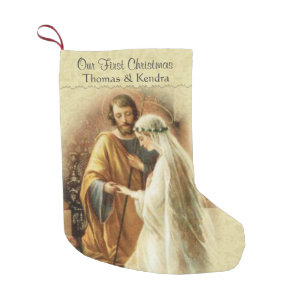Jungvermählten-erstes Weihnachten verheiratet Kleiner Weihnachtsstrumpf