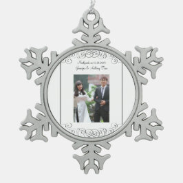 Jungvermählten-Verzierung Schneeflocken Zinn-Ornament