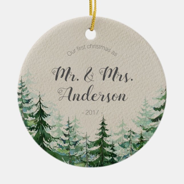 Jungvermählten-Verzierung unsere erste Keramikornament (Vorne)