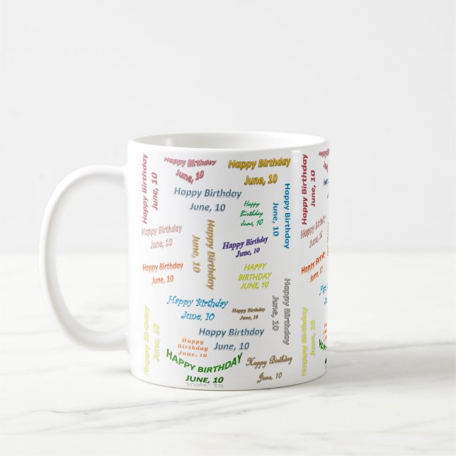 Juni, 10 Geburtstags-Tasse Kaffeetasse (Links)