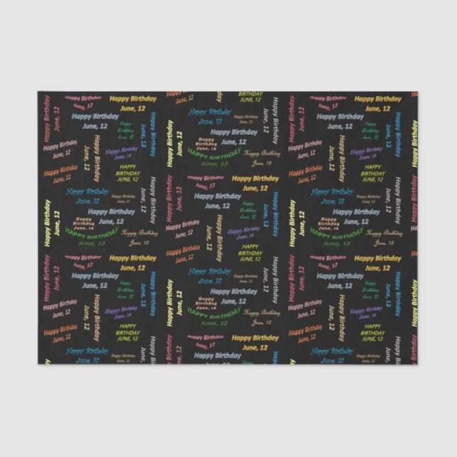 Juni, 12 Geburtstagspapier Seidenpapier (Vorderseite)