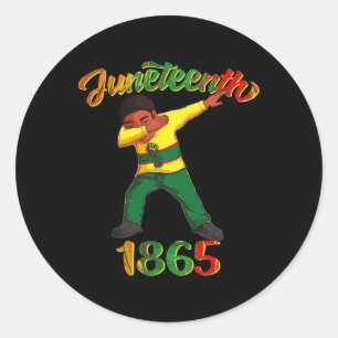 Juni 1865 Dab Black Man Brown Skin Afro Amer Runder Aufkleber