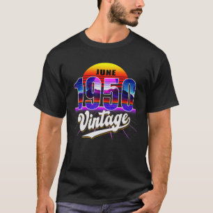 Juni 1950 Retro 71St Birthday Vaporwave 70s Style T-Shirt