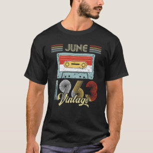 Juni 1963 Vintages Geburtstags-Kassetten-Band T-Shirt