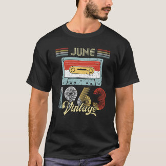 Juni 1963 Vintages Geburtstags-Kassetten-Band T-Shirt