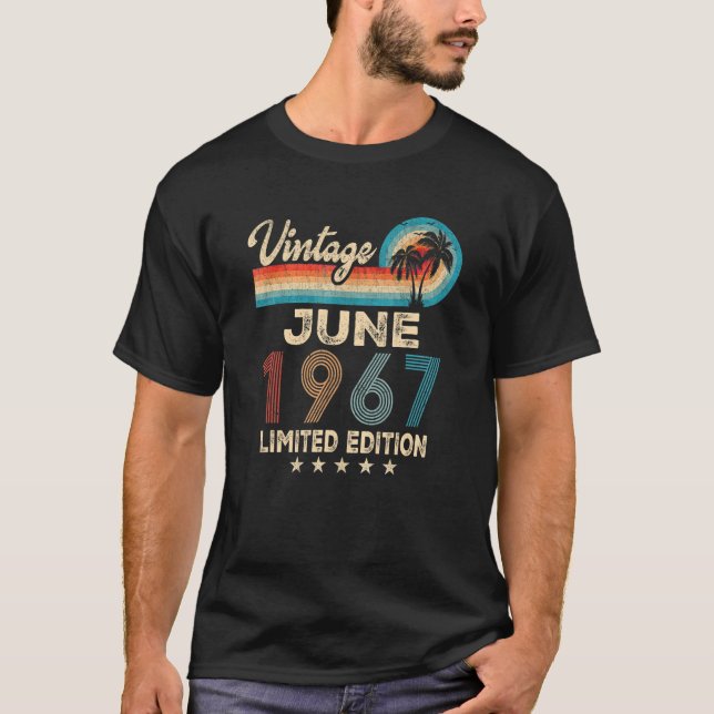 Juni 1967 Vintag 55. Geburtstag T-Shirt (Vorderseite)