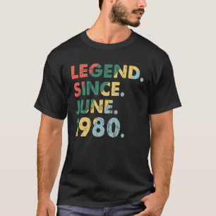 Juni 1980 Legendäre Jahr 1980 Retro Legend seit 1 T-Shirt