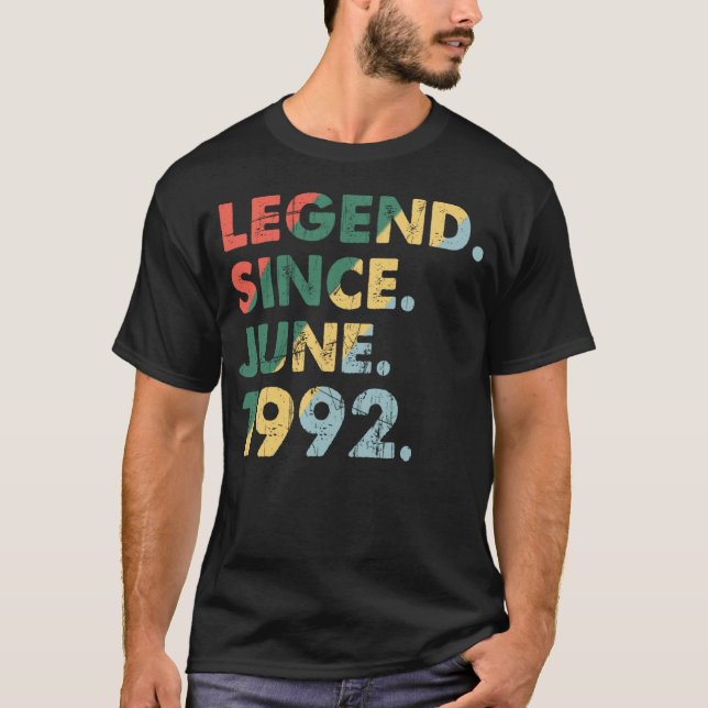 Juni 1992 Legendäre Jahr 1992 Retro Legend seit 1 T-Shirt (Vorderseite)