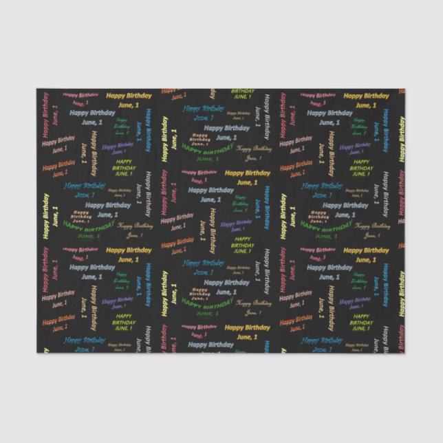 Juni, 1 Geburtstags-Gewebepapier Seidenpapier (Vorderseite)