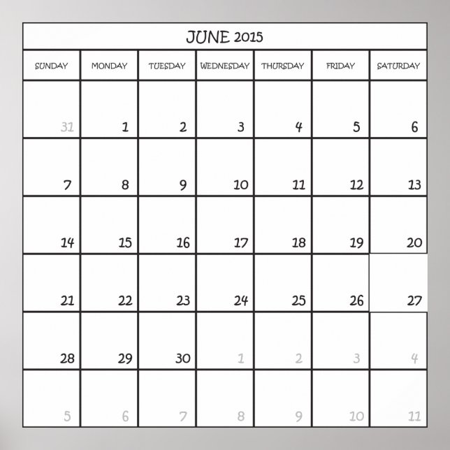 JUNI 2015 PLANERKALENDER POSTER (Vorne)