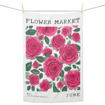 Juni Blume Markt Rosa Rose Blumendruck