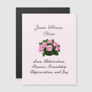 Juni Geburtsmonat Blume Rose Zeitlose Bläschen Magnetkarte