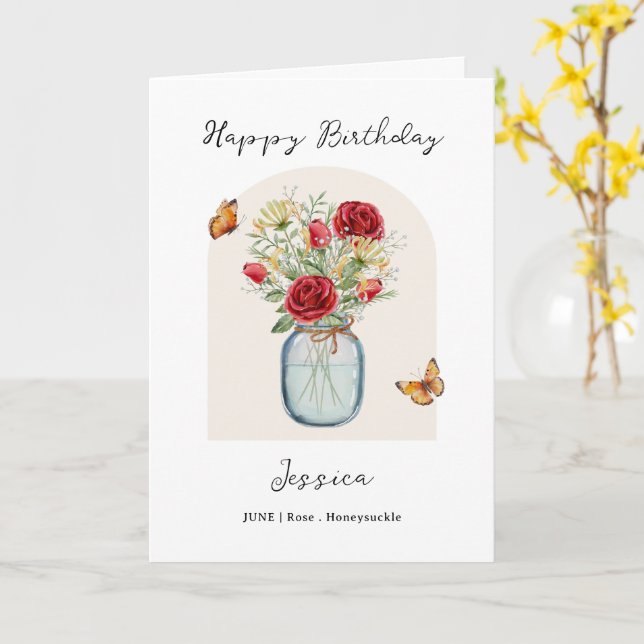 Juni-Geburtsmonats-Blumen-Geburtstag Karte (Gelbe Blume)