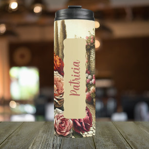 Juni Geburtstag Monat Blume Rose 16 oz Skinny Thermosbecher