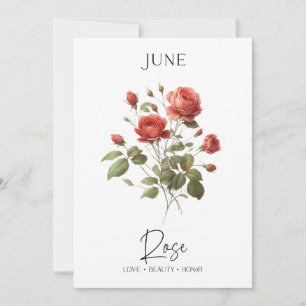 Juni Geburtstag Monat Blume Rose Feiertagskarte