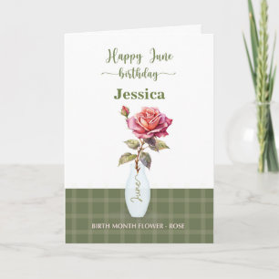 Juni Geburtstag Monat Blume Rose Karte