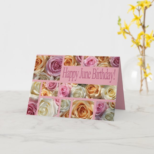 Juni Geburtstagsfeier Rose Geburtsmonat Blume Karte (Gelbe Blume)