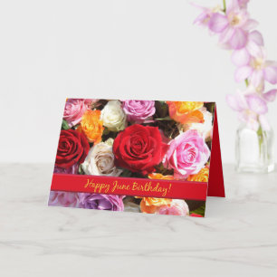 Juni Geburtstagsfeier Rose Geburtsmonat Blume Karte