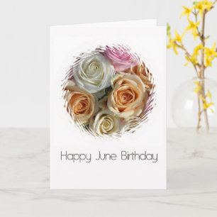 Juni Geburtstagsfeier Rose Geburtsmonat Blume Karte