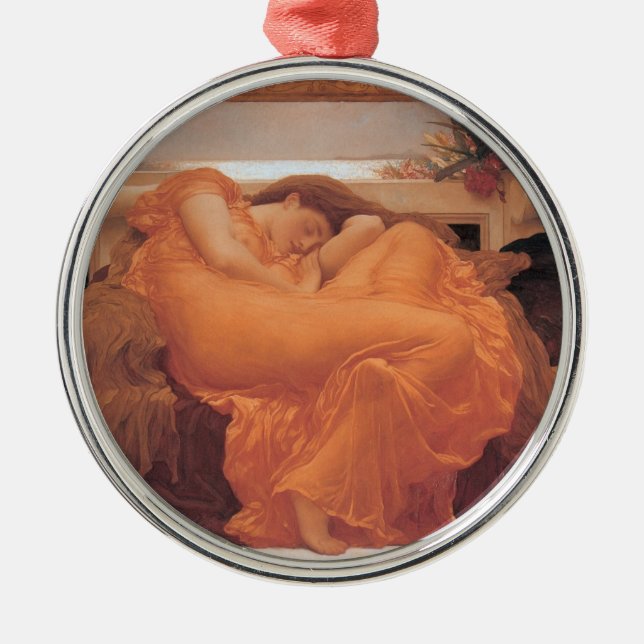 Juni in Flammen Silbernes Ornament (Vorne)