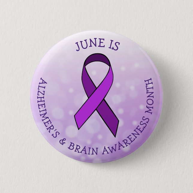 Juni ist Alzheimer und Brain Awareness Month Button (Vorderseite)