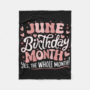 Juni ist mein Geburtstag Ja, der ganze Monat rosa  Fleecedecke