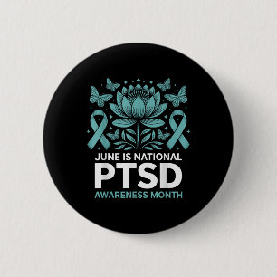 Juni ist nationaler PTSD-Aufklärungsmonat Teal Rib Button