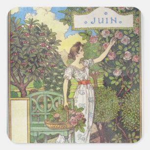 Juni Quadratischer Aufkleber