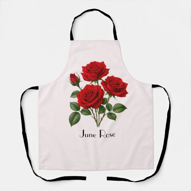 Juni-Rosen-Blumen  Schürze (Vorderseite)