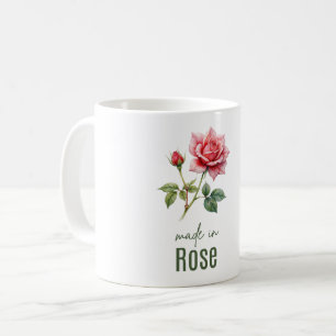 Juni-Rosen-Geburtsblumen-Flache Dankeschön-Tasse Kaffeetasse