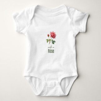 Juni-Rosen-Geburtsblumen-Flaches Dankeschön Baby Strampler
