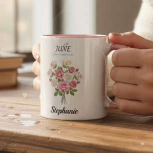 Juni Rosen Geburtsmonatsblumen Oma Geschenk Tasse