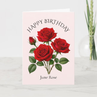 Juni-Rosen-Geburtstag Karte