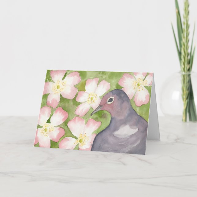 Juni; Rosen & Taube Grußkarte Karte (Vorderseite)