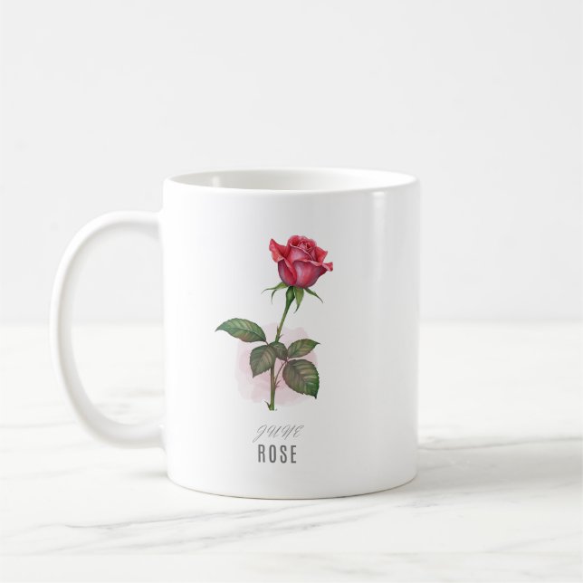 Juni-Veilchen-Geburtsblumen-Tassen Wasserfarbe Kaffeetasse (Links)