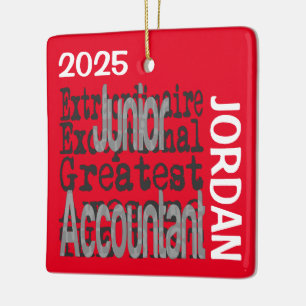 Junior Accountant Extraordinaire CUSTOM Keramikornament